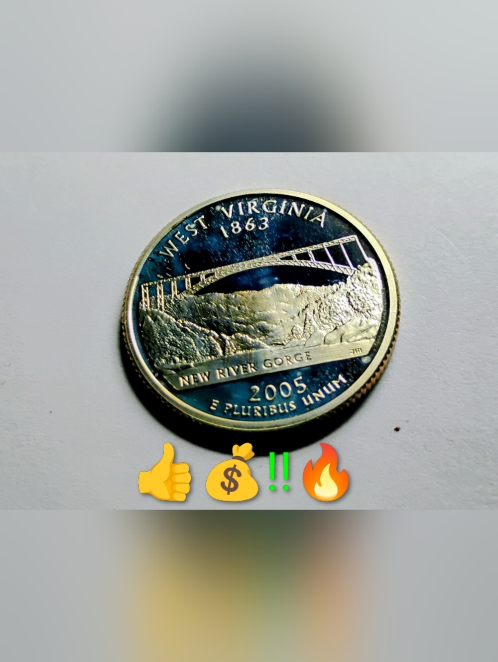 2005 West Virginia New River Gorge Quarter - CLAD Coin Proof